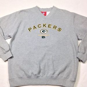 Vintage Green Bay Packers gray v neck sweatshirt